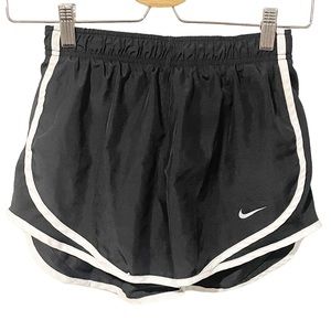 Nike Dri-Fit‎ Big Girls XS Athletic Running Shorts Black w/ White Trim Lined